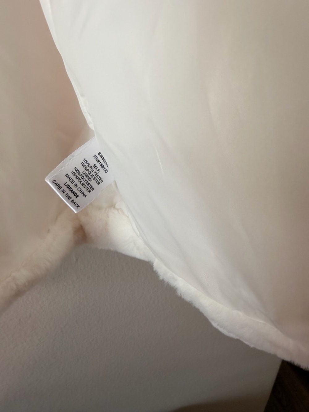 Love Tree Cream Plush Faux Fur Teddy Coat - Picture 7 of 9